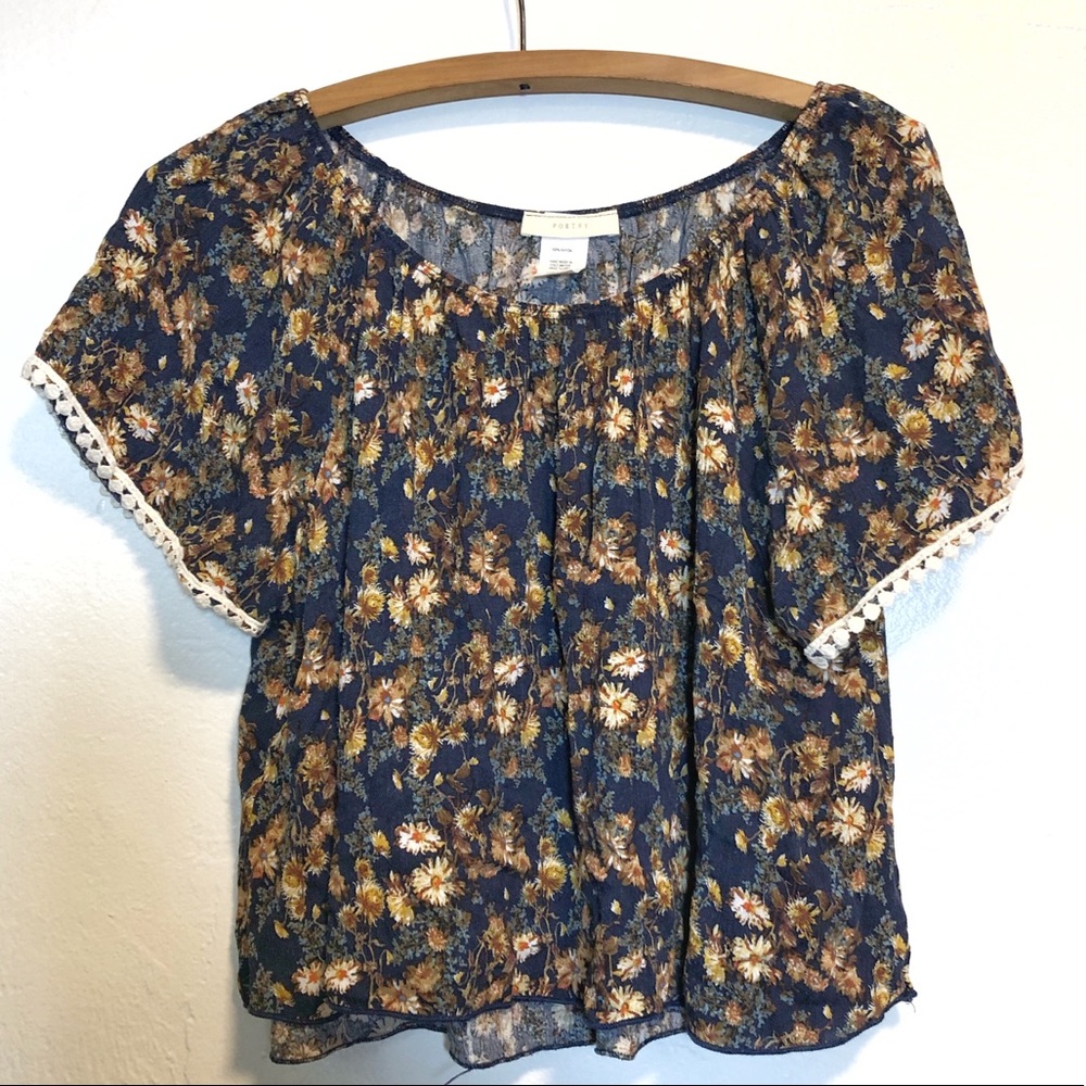 Poetry Floral Boho Crop Top Women’s Large